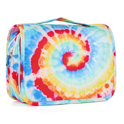 Kids Hanging Toiletry Bag for Girls, Travel Toiletry Bag for Little Young Girls Cosmetic Makeup Waterproof Wash Bag Toddler Traveling Toiletries, Tie Dye Pink - color: Tie-Dye Pink