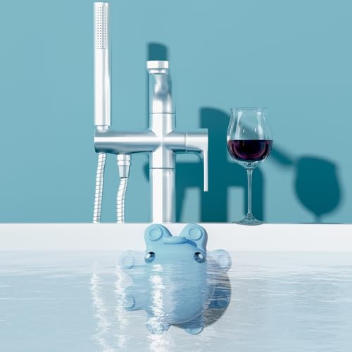 Bathroom Bathtub Overflow Drain Cover- Silicone Bath Tub Drain Cover, Tub Overflow Drain Stopper with Suction Cups, Adds Inches of Water for Deeper Bath, Cute Bathroom Accessories, Baby Blue - color: Baby Blue
