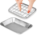 SheeChung Kitchen and Bathroom Soap Dish Tray - Metal Soap Dish Tray with Drainage Grid and Holder for Kitchen Sink Countertops to Store Soap, Sponges, Scrubbers - Rust Resistant (1 Pack, Silver) - color: Silver