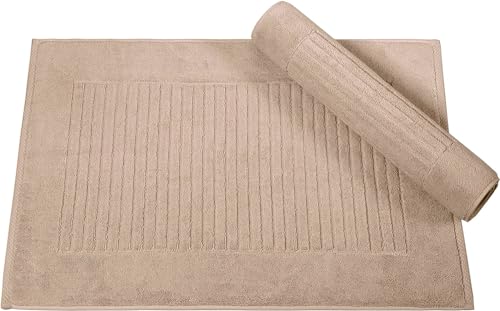 Classic Turkish Towels CTT - 2 Piece Bathroom Rugs Set, 100% Cotton Bath Mats, Comfy & Highly Absorbent Bathroom Floor Mats, Machine Washable | 20"x32" (Color) - color: Almond Beige