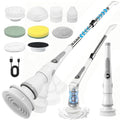 Cordless Electric Spin Scrubber, 4 Angles, Adjustable Handle 3 Speeds with LED Display-90Mins Runtime, IPX7 Waterproof Scrubber Cleaner Brush for Bathtub Bathroom (8 Brush Heads) (8 Brush Heads)