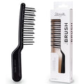 Janeke J-Brush Detangling Comb for Curly and Wavy Hair – Wide Tooth J-Shape Brush for Wet and Dry Use – Anti-Frizz, Lightweight and Gentle on Scalp – Made in Italy Professional Styling Tool (Black) - color: Black/JBrush