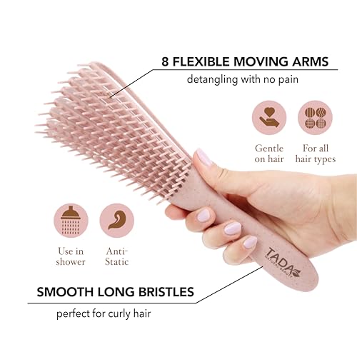 Flexible Detangling Hair Brush for Curly, Black Natural Hair, Afro Textured Size Adjustable Hairbrush (Pink) - color: Pink Flexible Brush