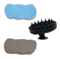 Magic Exfoliating Bath Sponge & Scalp Massager Set (2 Sponges, 1 Scrubber), Body Scrubber & Silicone Scalp Brush for Deep Cleansing, Dandruff Care & Relaxation