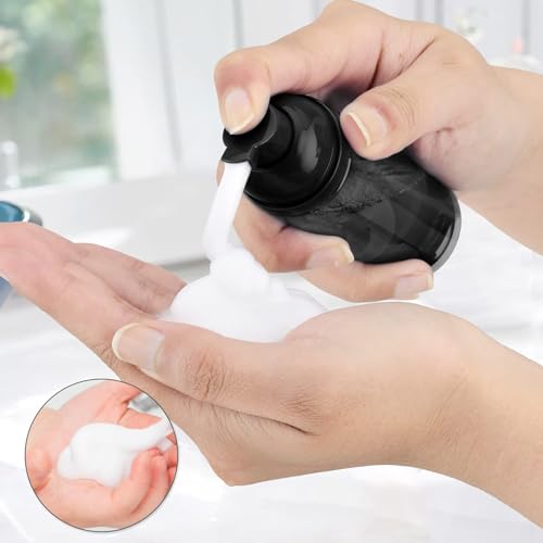 Travel Foam Pump Bottle - 2oz Empty Foaming Soap Dispenser for Lash Shampoo - Plastic Small Mousse Container Mini Travel Size - Refillable Eyelash Wash Cleanser Foamer 60ml Black Transparent - color: Black Transparent