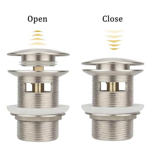 Free Standing Tub Drain Kit, Freestanding Tub Drain, Pop-Up Freestanding Bathtub Drain Stopper, Compatible with Freestanding Bathtub Drain Rough-in Kit (Brushed Nickel) - color: Brushed Nickel
