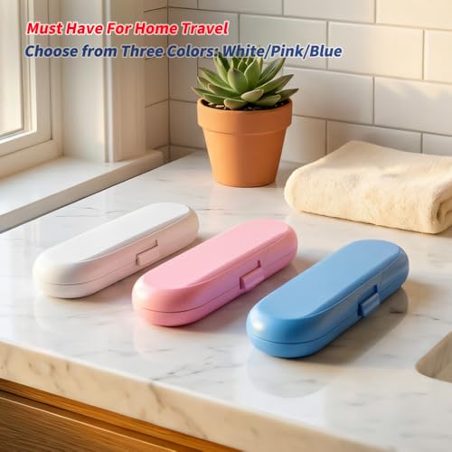 Electric Toothbrush Travel Case for Oral-B Toothbrushes - 4 Pcs Toothbrush Head Covers Compatible with Oral B Electric Toothbrush Heads (Blue) - color: Blue