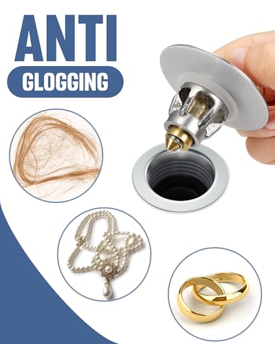 Tgosomt Bathroom Sink Stopper 4 Pack, Bathroom Sink Drain Strainer, Revolutionary Bathroom Accessories and Essentials (Brushed Nickel) - color: Brushed Nickel, size: 4 Pack