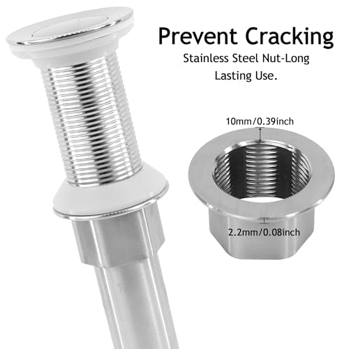 Bathroom Sink Drain,2 Pack Drain Stopper Without Overflow,Small Cap Pop Up Drain Assembly with Detachable Strainer Basket,Built-in Anti-Clogging, Stainless Steel Nut Brushed Nickel - color: 2 Pack-brushed Nickel-small Cap, style: Without Overflow