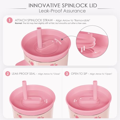 SANDJEST Rose Stainless Steel Locking Lid Silicone Straw Tumbler with Handle 40oz, Floral Insulated Stainless Steel Travel Cup for Women Girls Friends, Gift Idea for Birthday Christmas - color: Rose