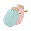 Exfoliating Bath Towel Set for Women Strong Cleaning Back Scrubber - color: Light Green, Light Pink