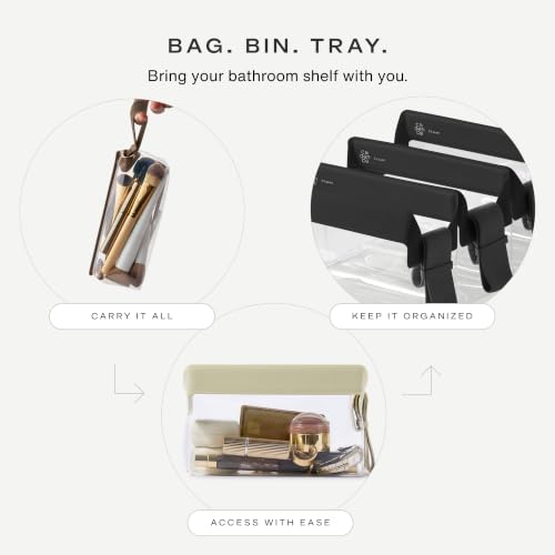 Cadence Parcel - Clear Travel Kit with Zipperless Magnetic Closure - Ink, Small - Durable, Leak-Resistant and TSA Approved Toiletry Bag - Modular Organization - Recycled TPU (.5 Qt) - color: Ink, size: Small