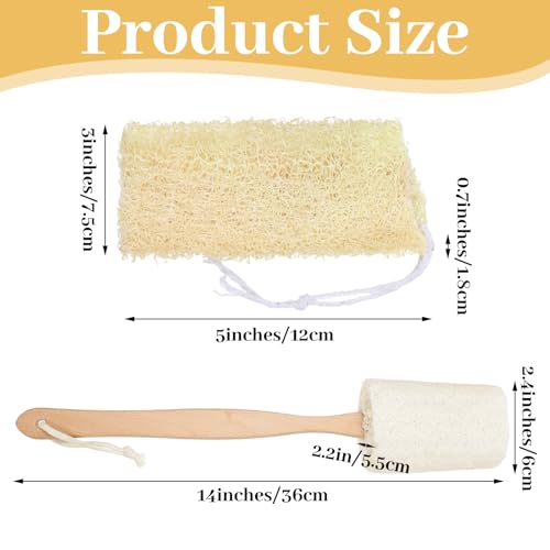 14Pcs 5" Natural Loofah Exfoliating Body Sponge Scrubber, Plant-Based Organic Loofa Luffa for Skin Care in Bath Spa Shower, Long-Handled Natural Sponges Bath Brush for Men & Women