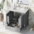 Linique 30" Bathroom Vanity with Sink Combo Set, Solid Wood Frame Bathroom Storage Cabinet with 2 Soft Closing Doors and a Drawer, Multifunctional Storage, Grey - color: Grey