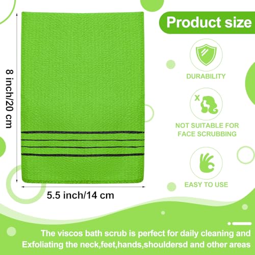 Tatuo 12 Pieces Korean Exfoliating Mitt Glove Italy Towel Body Skin Scrubber Exfoliating Scrubber for Remove Dead Skin Washcloth Korean (Small,Green) - color: Green, size: Small