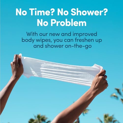 YUNI Beauty Large Body Wipes - Rose Cucumber, 30 Count - Moist Showerless Wipes, Cleanse & Deodorize, On-the-Go Waterless Body Cleanser, Individually Wrapped for Camping, Travel & Gym - size: 30 Count (Pack of 1)