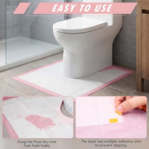 20 Pack Disposable Toilet Mats U Shaped Toilet Mat Absorbent Toilets Floor Protector Toilets Floor Protector from Urine for Potty Training Anti Urine Commode Mat for Kids (Pink,Classic) - color: Pink, size: Classic