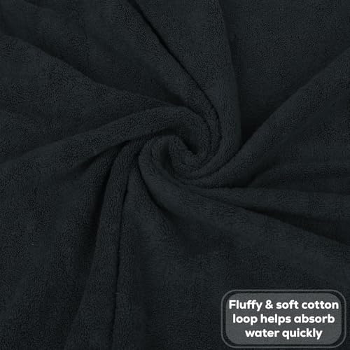 GOLD TEXTILES Premium Hand Towels for Bathroom -100% Ring Spun Cotton (Grey,4 Pack, 16x30 Inches) Luxury Soft Absorbent & Quick Dry, Bathroom Hand Towel Perfect for Hotel, Salon, Gym & Spa - color: Grey, size: 4 Pack 16x30