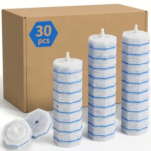 30 Count Toilet Stick Refills,Disposable Toilet Brush Refills Compatible with Clorox Toilet Stick,Upgrade Fiber Cleaner Heads,Secure Lock No Slip,Odor Neutralizing(Not Included Brush Rod) - size: 30 Count