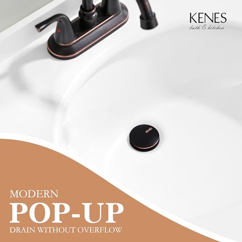 KENES Oil Rubbed Bronze Bathroom Vessel Pop Up Sink Drain Without Overflow, Vanity Sink Drain Stopper Assembly, Sink Drain Assembly Without Overflow Anti Clog Pop Up Drain - color: Oil-rubbed Bronze, size: Big Pop up Cap (Without Overflow)