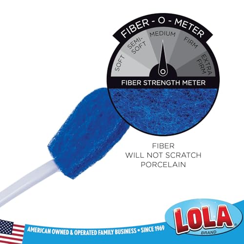 LOLA Bath & Toilet Bowl Scrubber Brush w/Comfort Handle & Hang Hole. Non-Scratch, Removes Rings w/Scrubbing Pad, 1 Pack - size: 1 Pack, style: Bath & Toilet Scrubber Brush