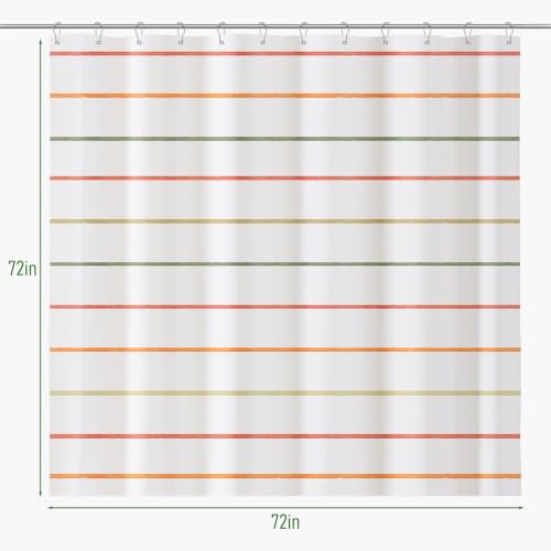 Kids Bathroom Shower Curtain, Colorful Hand-Drawn Stripe Design, 72 x 72 | Modern Gender-Neutral Design, Includes 12 Hooks, Waterproof Fabric, Brighten Kids Bathroom, Easy to Match Decor - color: Colorful