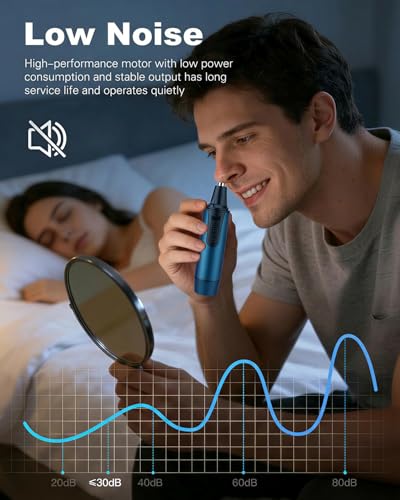 AREYZIN Nose Hair Trimmer for Men,2026 Professional 3 in 1 Painless RechargeableEar and Nose Trimmer,IPX7 Waterproof Eyebrow Facial Hair Trimmer Body Grooming Kit Dual EdgeBlades - color: Blue