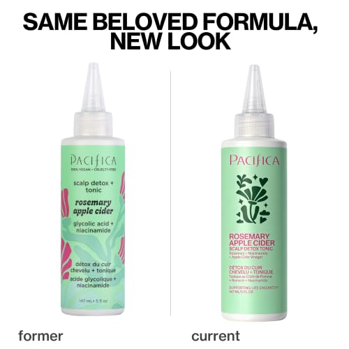 Pacifica Scalp Detox Tonic – Scalp Exfoliator with Glycolic & Salicylic Acid for Clarifying Build Up & Purifying – Infused with Rosemary to Support an Itchy, Dry Head – Vegan & Cruelty-Free – 5 oz - style: Scalp Detox Tonic