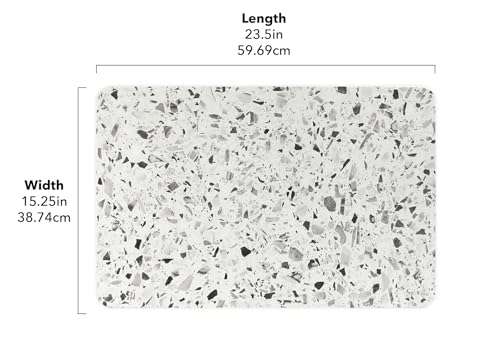 FloorPops Terrazzo Grey Quick Dry Diatomite Non Slip Stone Bath Mat - color: Terrazzo Grey Stone