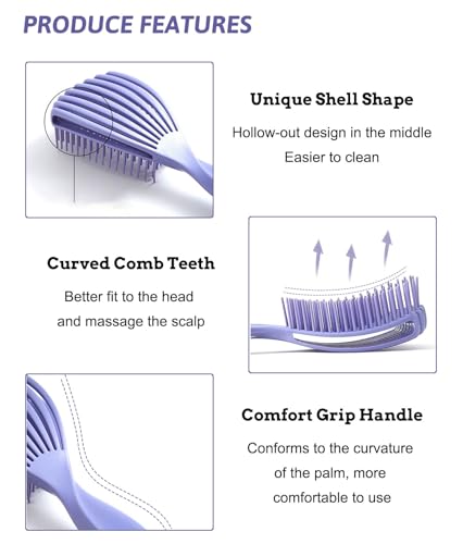 Unisex Soft And Elastic Scalp Massage Comb Massager, Shampoo And Itching Comb Does Not Hurt The Scalp And Hair, Can Also Be Used For Curly Hair Care (Purple, Large) - color: Purple, size: Large