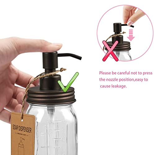 Amolliar Mason Jar Bathroom Accessories Set (4 Pcs) - Lotion Soap Dispenser & 2 Cotton Swab Holder & Toothbrush Holder-Rustic Farmhouse Decor, Countertop Vanity Organize, Bathroom Home Decor (Bronze) - size: Bronze, style: Standard-mouth