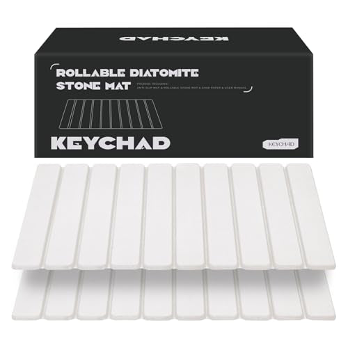 KEYCHAD Foldable Stone Bath Mat, Non-Slip Diatomaceous Earth Bath Mat, Super Absorbent Quick Drying Bath Stone Mat, Sleek & Luxury Bath mat for Bathroom Kitchen Bathtub, 23.4 * 15.4" White - 2 Pack - color: 2pack Folding-white