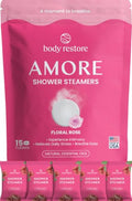 Body Restore Shower Steamers Aromatherapy 15 Pack – Fathers Day Gift for Dad, Birthday Gifts for Women & Men, Spa Stress Relief & Relaxation Self Care Gifts – Premium Rose Essential Oil Tablets - color: Rose Petal 15 Pack
