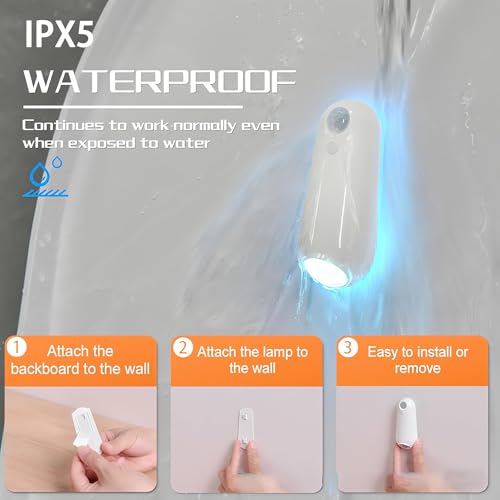 Toilet Night Light Motion Sensor,8 Color Changing USB-C Rechargeable Toilet Bowl Light for Bathroom Accessories,Splash-Proof Nightlight for Bathroom Hallway Stairs, Stocking Stuffers Gadget for Men