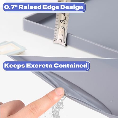 Bedside Commodes Mat, 23.6 x 19.7 Bedside Portable Toilet Mat with Raised Edge, Silicone Non-Slip Commode Toilet Pad Under Commode Chair Mat for Floor Protector