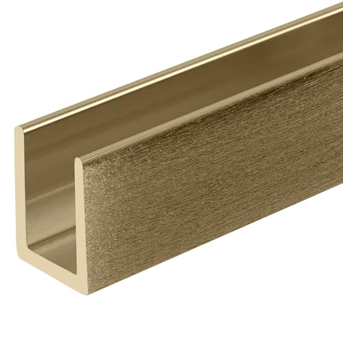 Brixwell SDCD38ABRS-CCP4 Antique Brass 3/8" Fixed Panel Shower Door Deep U-Channel - 4 inch Sample - color: Antique Brass, size: 4 Inch - Sample