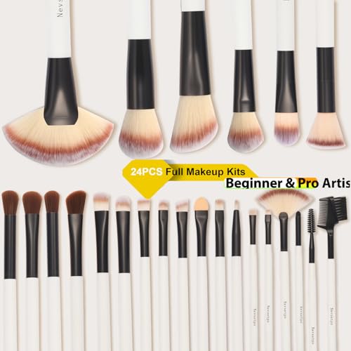 Makeup Brushes, Quality Make Up Brushes 28Pcs Makeup Brushes Set Professional, Beginner Make-up Sets With Case, Soft Brush Kits Sponges Masks Spatula,Travel-Friendly Women Girls Gift Sets - color: Panda White