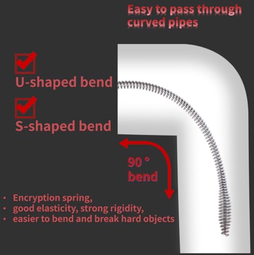 6.5 FT Drill Drain Snake,Sink Unclogging Tool That Can Be Connected To An Electric Drill,Hair Catcher Drain Snake,Drain Auger Drill Attachment,Drill Snake For Plumbing - style: Medium 6.5 ft drain snake