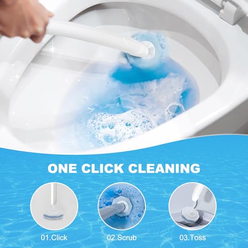 64Pcs Toilet Wand Refills, 5X Power Disposable Toilet Bowl Cleaners Scrubber Pads, Upgraded Cleaning Formula Disposable Wand Heads Compatible with Clorox and Most Standard Handles - size: 1 Count (Pack of 64)
