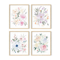 HAUS AND HUES Bouquet Set Art Print Set of 4 16x20 - Framed Beige - color: Bouquet Flower, size: 16x20, style: Beige Framed