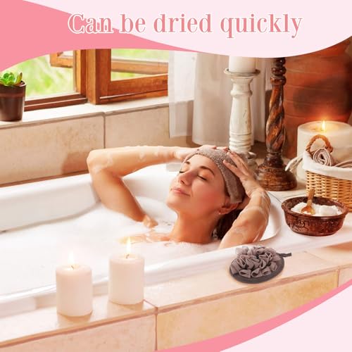 Boao 6 Pcs Bath Shower Pouf Sponge Mesh Pouf Shower Ball Exfoliating Body Sponge Pad Scrubber Glove with Flower Bath Ball (Khaki,Dark Brown,Beige) - style: Khaki, Dark Brown ,Beige