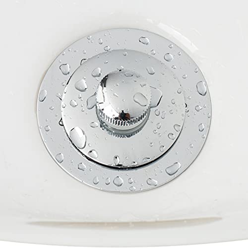 Artiwell Push & Lock Tub Trim Set with Single-Hole Overflow Faceplate, Bathtub Conversion Kit Assembly with Conversion Bar, Universal Fine/Coarse Thread, No Putty Installation (Chrome Plated) - color: Chrome Plated