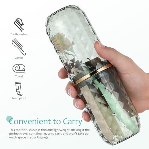 Didiseaon 2PCS Travel Toothbrush Case Portable Toothbrush Holder Cup Storage Container for Home Bathroom Trip School (2)