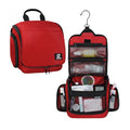 Goloni Hanging Toiletry Bag, 10 Compartments Water-Resistant Makeup Bag with 360° Spinning Metal Hook, Large Travel Cosmetic Organizer for Men & Women, Red (7.05oz) - color: Red
