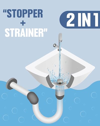 Tgosomt Bathroom Sink Stopper, Bathroom Sink Drain Strainer, Revolutionary Bathroom Accessories and Essentials (Brushed Nickel) - color: Brushed Nickel, size: 1 Pack