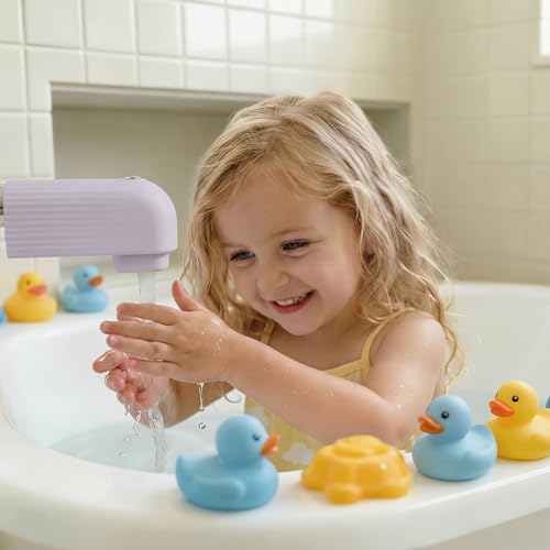 Roslim Baby Bathtub Faucet Cover, Silicone Bath Faucet Cover for Kids, Bath Spout Cover for Baby, Baby Faucet Cover for Bathtub Safety, Toddler Bath Tub Water Spout Cover, Universal Fit, Light Purple - color: Light Purple