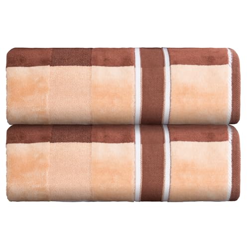Lavish Home 2-Piece Towel Set - 35x70in Extra Large Bath Towels - 500 GSM 100% Cotton Bathroom Accessories - Absorbent Bath Sheets for Shower, Gym, Spa, and Dorm Room (Taupe) - color: Taupe
