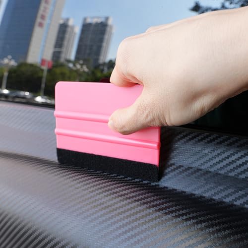 Umaki 8.3inch Large Vinyl Wrapping Felt Squeegee with 4inch Vinyl Squeegee Applicator for Fastly Installing Vehicle Tinting Film Graphic or Wallpaper, Finish Smoothing/Cleaning Work, 3pack - color: Blue