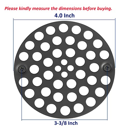 Artiwell 4’’ Shower Strainer Drain Trim Set, Solid Brass Screw-in Shower Strainer Drain Cover, Replacement Strainer Grid by Artiwell, Machine & Self-Tapping Screws Included (MATT Black) - color: Matt Black
