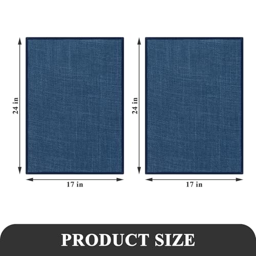 SHACOS Bath Mat Set of 2, Ultra Thin Washable Bathroom Rugs, No Slip Rubber Bath Rugs for Bathroom, Quick Dry Absorbent Bathroom Mat for Shower Outside Floor Toilet Sink (17"x24"+17"x24") - color: Blue, size: 17"x24"+17"x24"